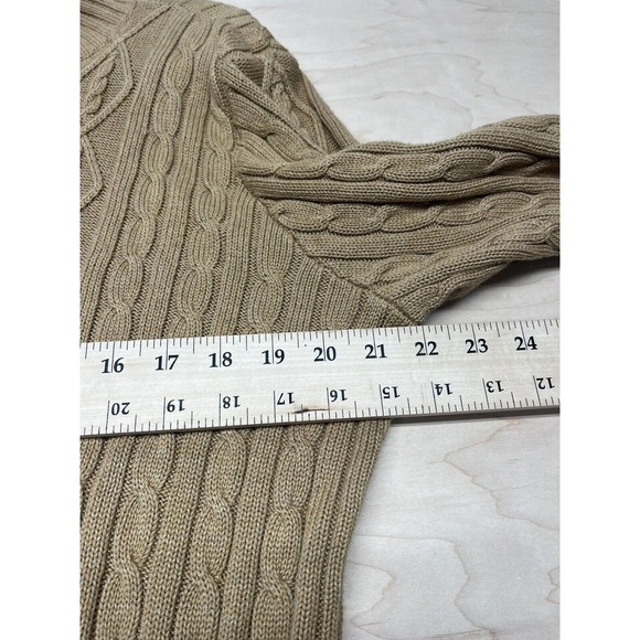 Liz Claiborne Sweater Womens Large tan- brown Zip Up Cardigan Liz Sport Cotton - Picture 5 of 12